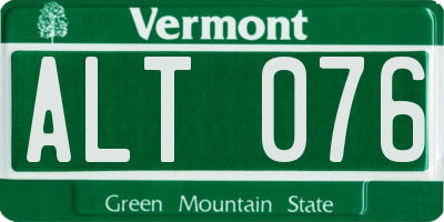 VT license plate ALT076
