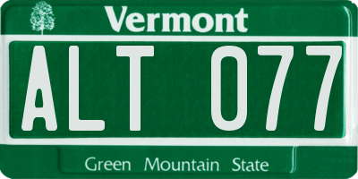 VT license plate ALT077