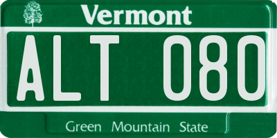 VT license plate ALT080