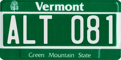 VT license plate ALT081