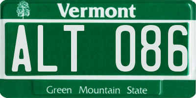VT license plate ALT086