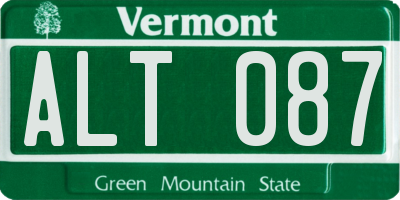 VT license plate ALT087