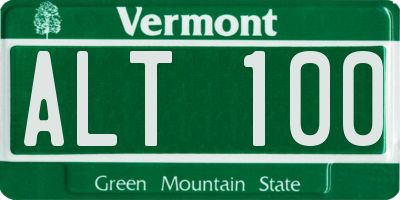 VT license plate ALT100