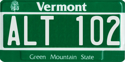 VT license plate ALT102