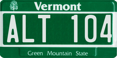 VT license plate ALT104