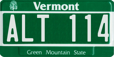 VT license plate ALT114