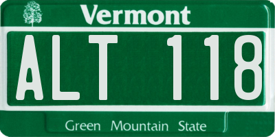 VT license plate ALT118