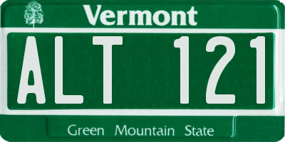VT license plate ALT121