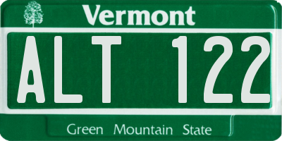 VT license plate ALT122