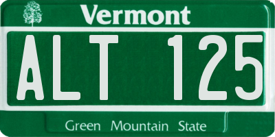 VT license plate ALT125