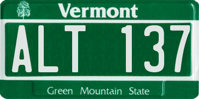 VT license plate ALT137