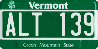 VT license plate ALT139