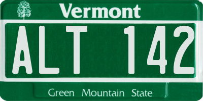 VT license plate ALT142