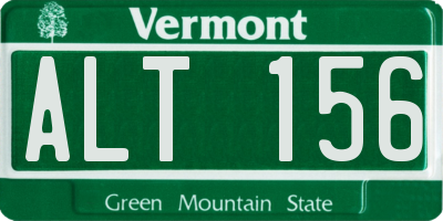 VT license plate ALT156