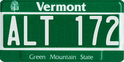 VT license plate ALT172