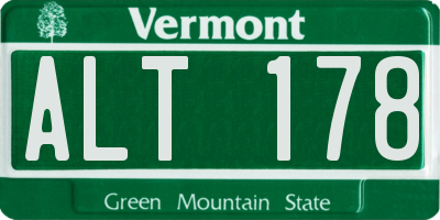 VT license plate ALT178