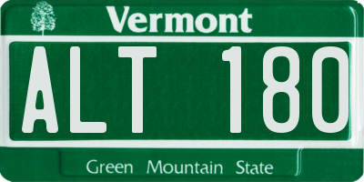 VT license plate ALT180