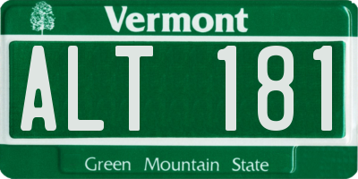 VT license plate ALT181