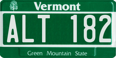 VT license plate ALT182