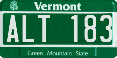 VT license plate ALT183
