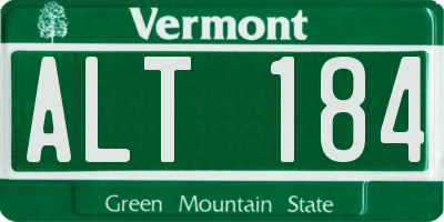 VT license plate ALT184