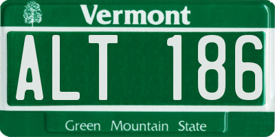VT license plate ALT186