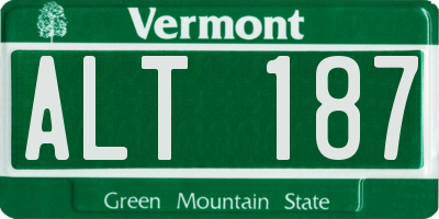 VT license plate ALT187