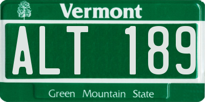 VT license plate ALT189