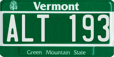 VT license plate ALT193