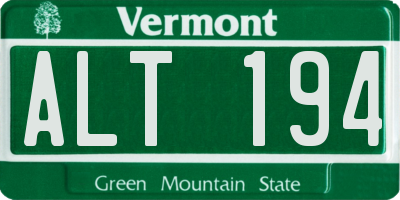 VT license plate ALT194