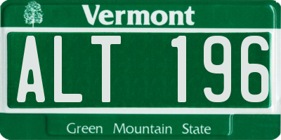 VT license plate ALT196