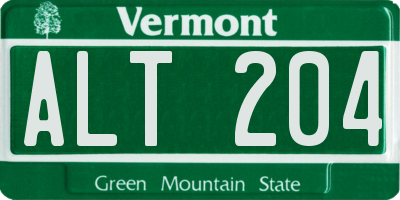 VT license plate ALT204