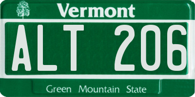 VT license plate ALT206