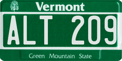 VT license plate ALT209