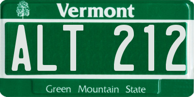 VT license plate ALT212