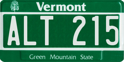 VT license plate ALT215