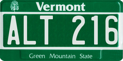VT license plate ALT216