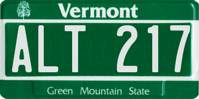 VT license plate ALT217