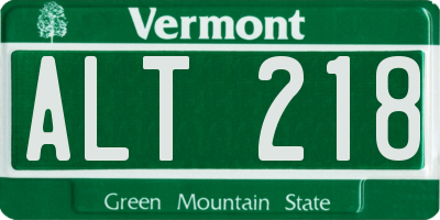 VT license plate ALT218