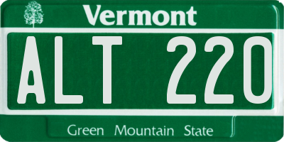 VT license plate ALT220