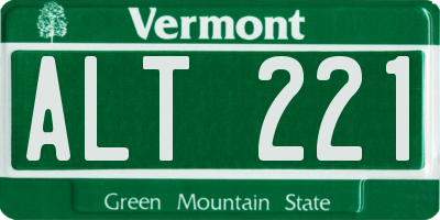 VT license plate ALT221