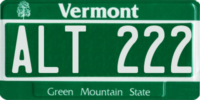 VT license plate ALT222