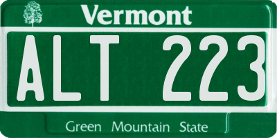 VT license plate ALT223