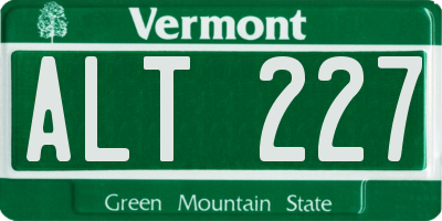 VT license plate ALT227