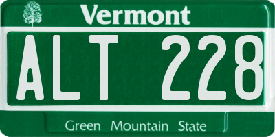 VT license plate ALT228