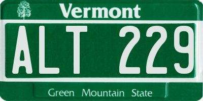 VT license plate ALT229