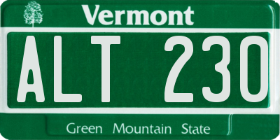 VT license plate ALT230