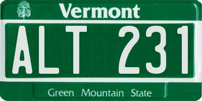 VT license plate ALT231