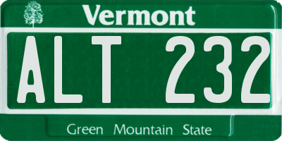 VT license plate ALT232