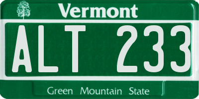 VT license plate ALT233